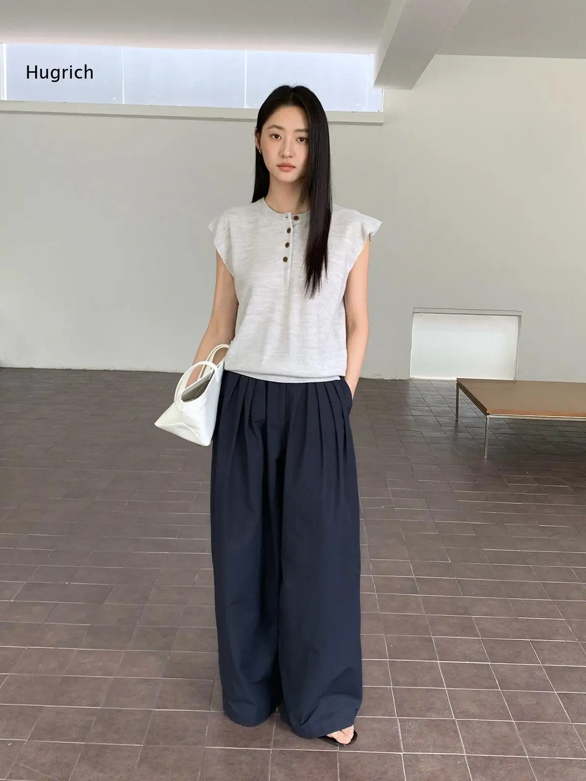Ruffle Cap Sleeve Knitted Vest For Women Half Button Front Sleeveless Knit Top For Dating Office And Street Daily Outfits