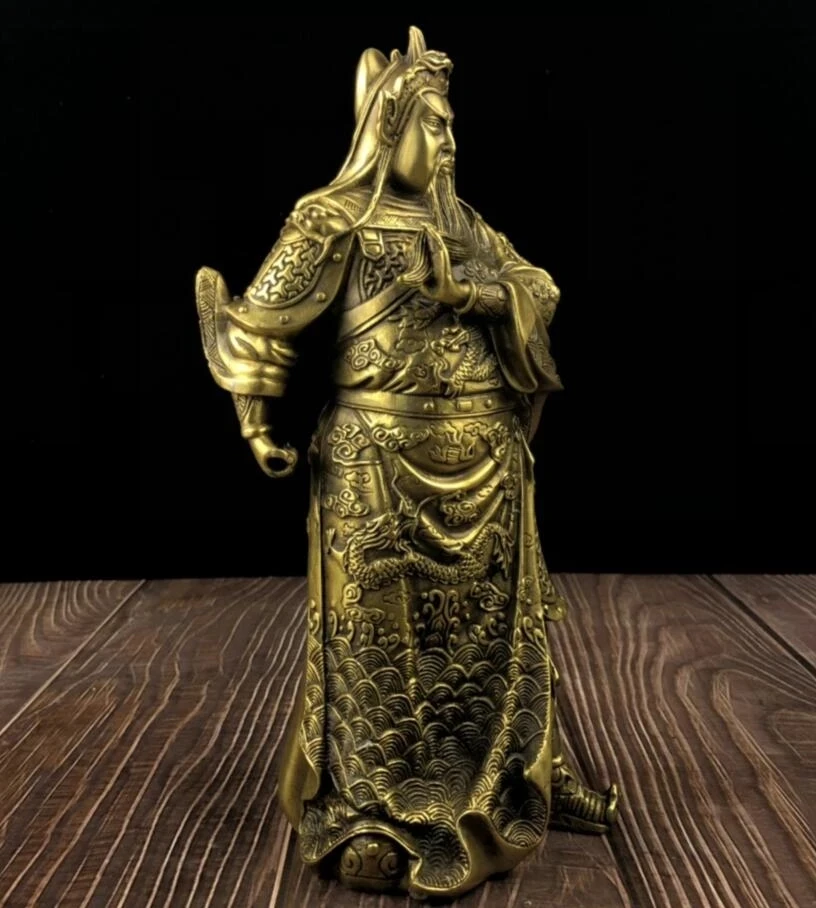 Seiko Brass Three Kingdoms Martial Arts Guan Yu Home Decoration Crafts Statue