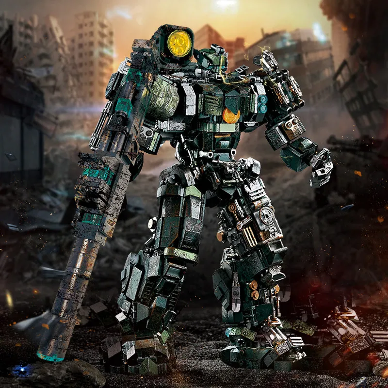 

2026 New Building Block Battle-Damaged Edition Assault Mech Warrior Assembly Figurine Anime Cartoon Toy Robot Model Holiday Gift