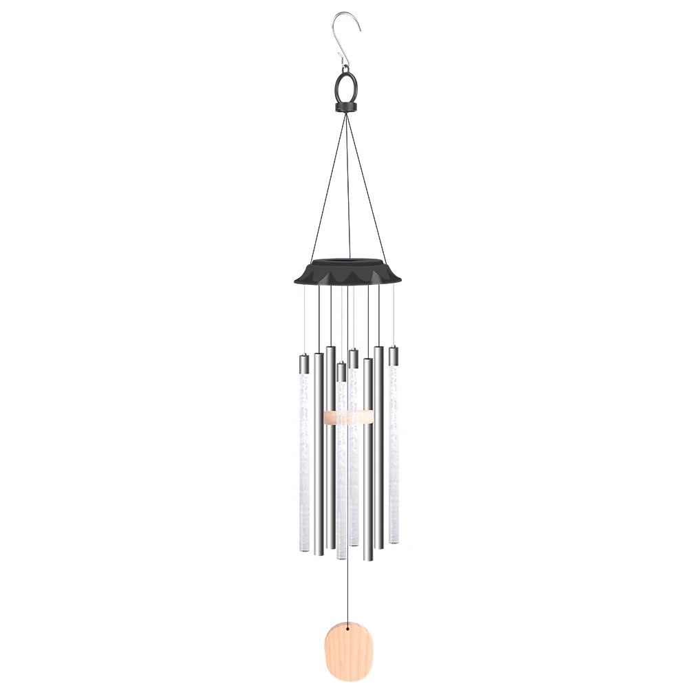 Imagem -02 - Solar Led Wind Chime Light Várias Cores ao ar Livre Impermeável Tubo de Suspensão Lâmpada Pingente Jardim Pátio Quintal Decoração