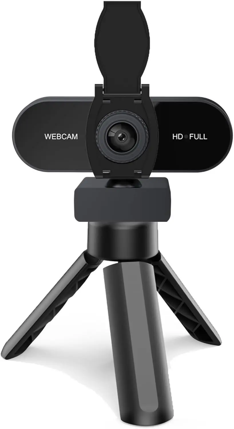 

2K HD Webcam with Microphone,Noise Cancellation,Privacy Cover,Wide-Angle Lens, Auto Light Correction for Laptop,Desktop,PC,Mac
