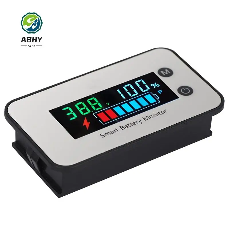 

ABHY-IPX7 Waterproof Battery Monitor 7-100V Battery Capacity Tester Meter With Buzzer Alarm Temperature