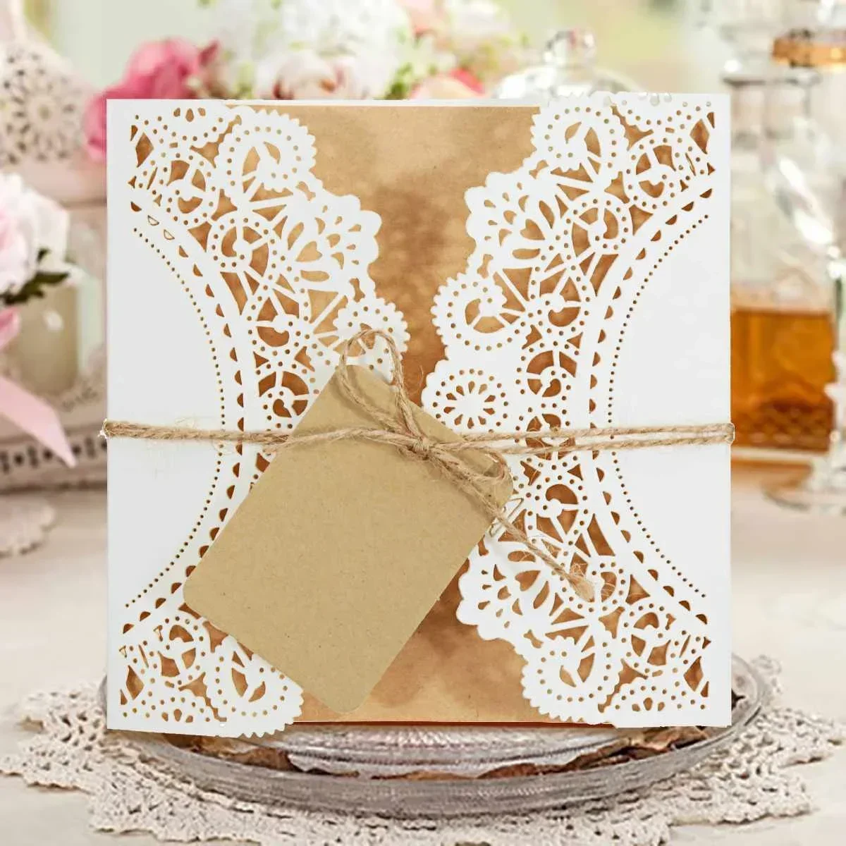 10/30/50Pcs/set Laser Cut Wedding Invitations Cards Tags Vintage Wedding Bridal Gift Greeting Card Event Party Birthday Supplies
