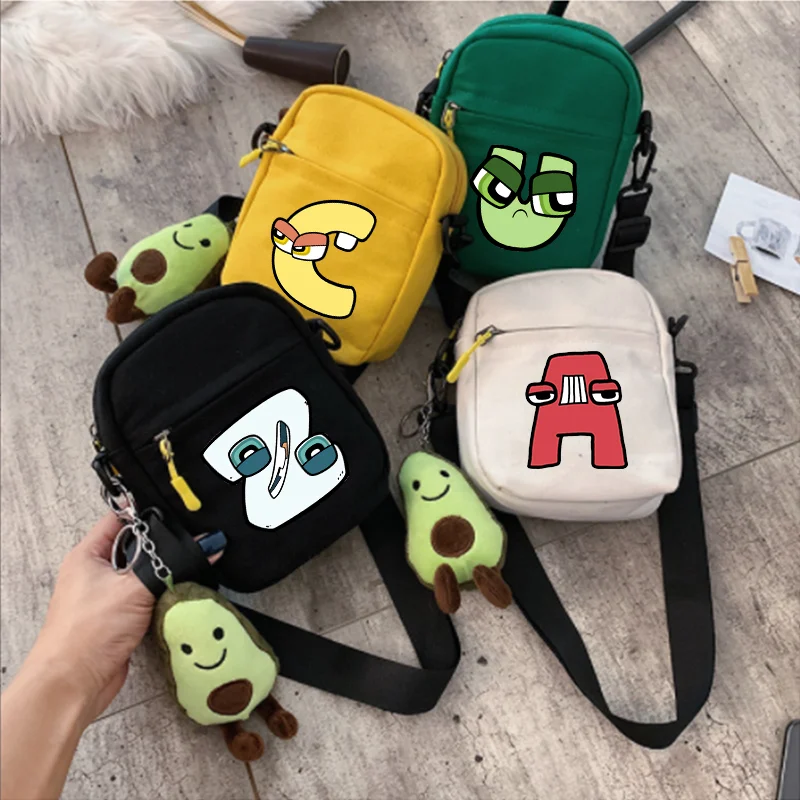 Alphabet Lore Shoulder Bag Game Anime Crossbody Avocado Schoolbag Girl Boy Cartoon Printed Satchel Messager Bag Birthday Gift