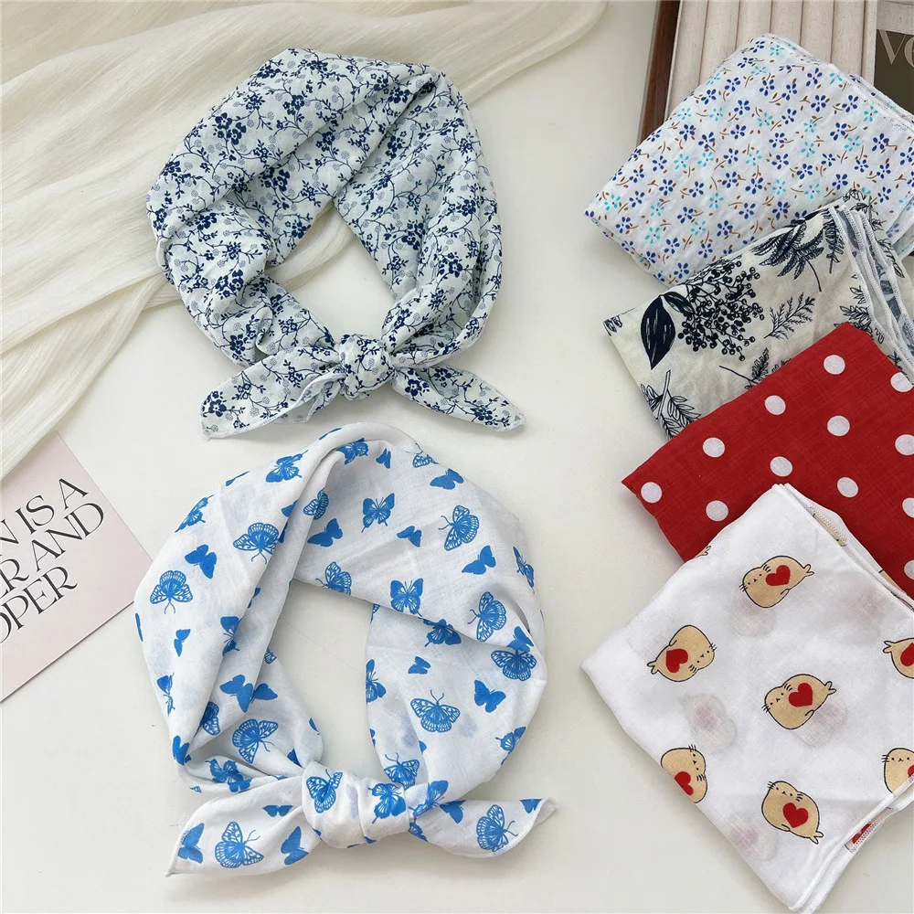 55*55cm Cotton Headband Square Scarf Women Fashion Bandanas Head Hair Accessories Turban Hairband