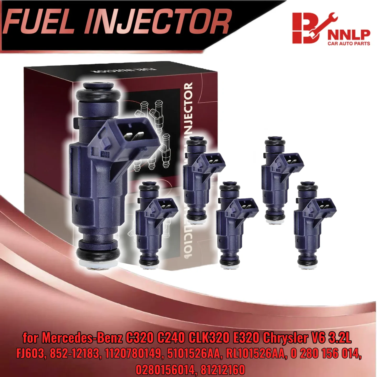 

For Mercedes C320 C240 CLK320 E320 Chrysler V6 3 2L Set of 6 Fuel Injectors FJ603 0280156014