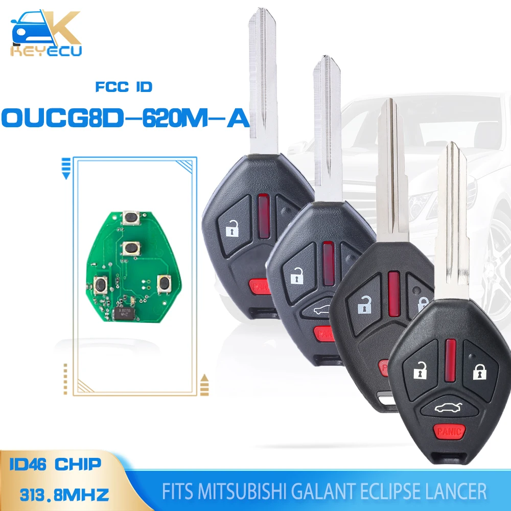 

KEYECU OUCG8D-620M-A 313.8MHz ID46 Remote Key FOB for fit Mitsubishi Endeaver Eclipse Galant 380 Series 2006-2011