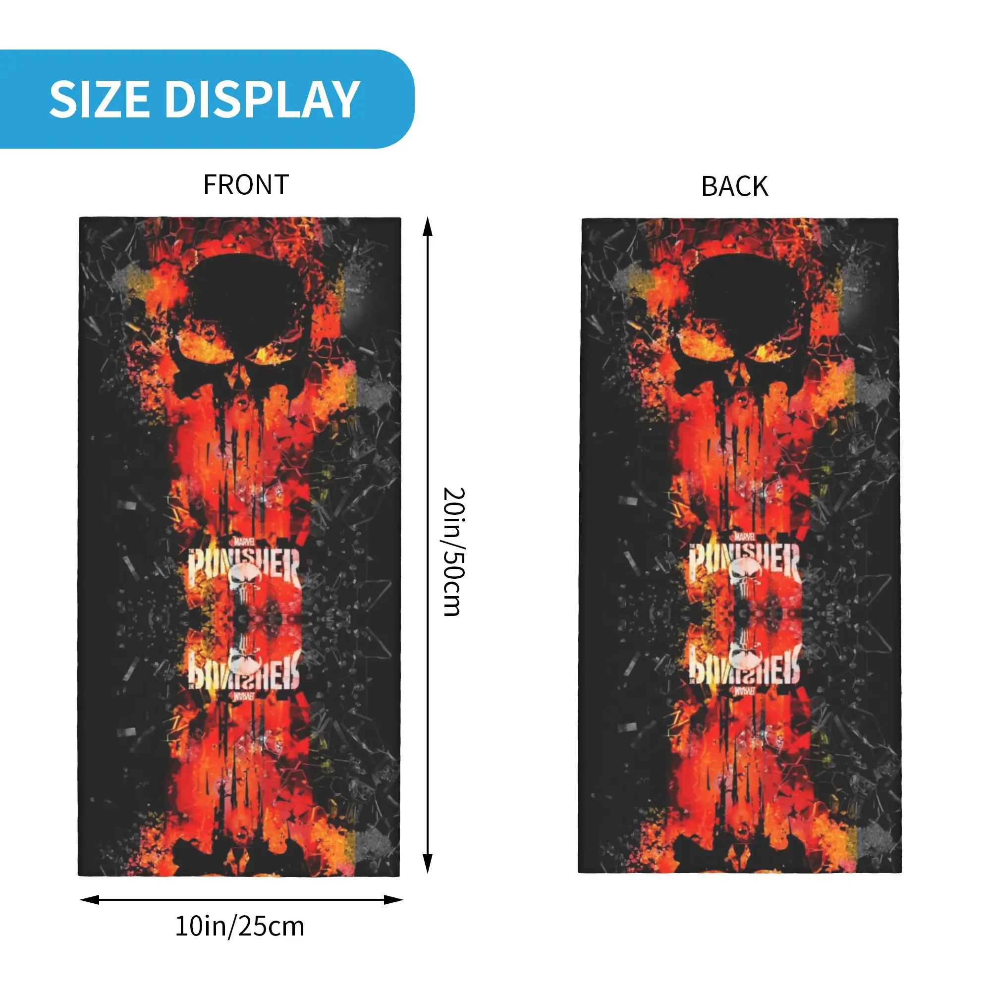 Personalizado punidor bandana pescoço mais quente feminino inverno tubo de esqui cachecol gaiter quadrinhos crânio símbolo rosto capa