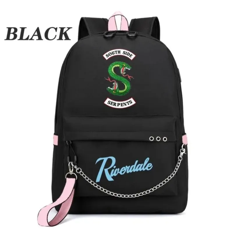 Hot Usa Movie Tv R-Riverdale Girls Backpack USB Charging Women Travel Backpack Students School Bags Kawaii Backpack