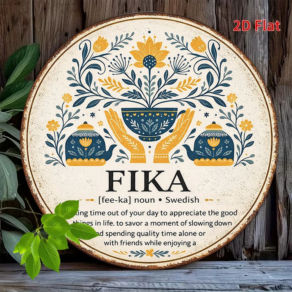 2D Flat, 1pc Wooden Round Sign, Vintage Plaque with The Words 