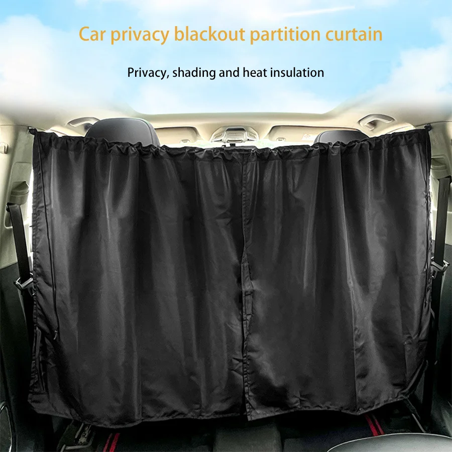 Car Privacy Curtains Universal Divider Curtain Between Rear Seat Auto Blackout Sun Shades Side Window Covers