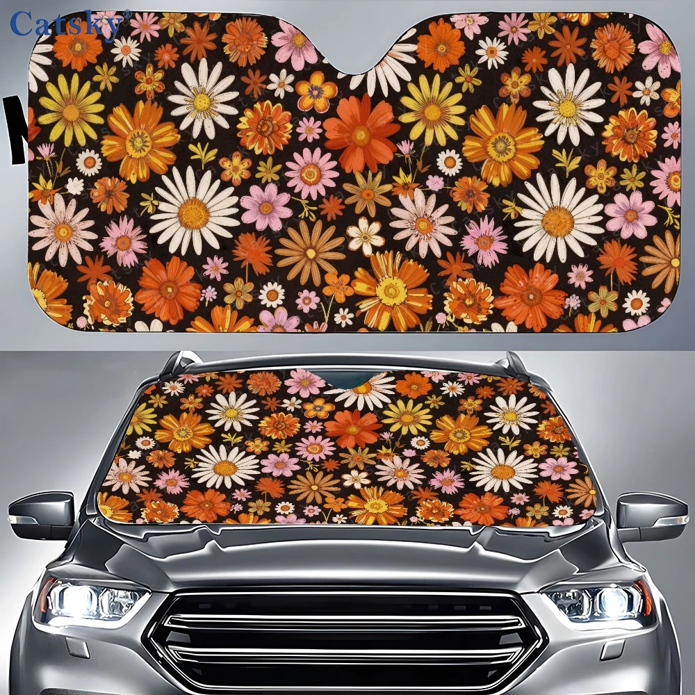 

Солнцезащитный козырек для автомобиля с изображением разноцветных цветов на черном фоне, солнцезащитный козырек для переднего окна, солнцезащитный козырек для автомобиля.