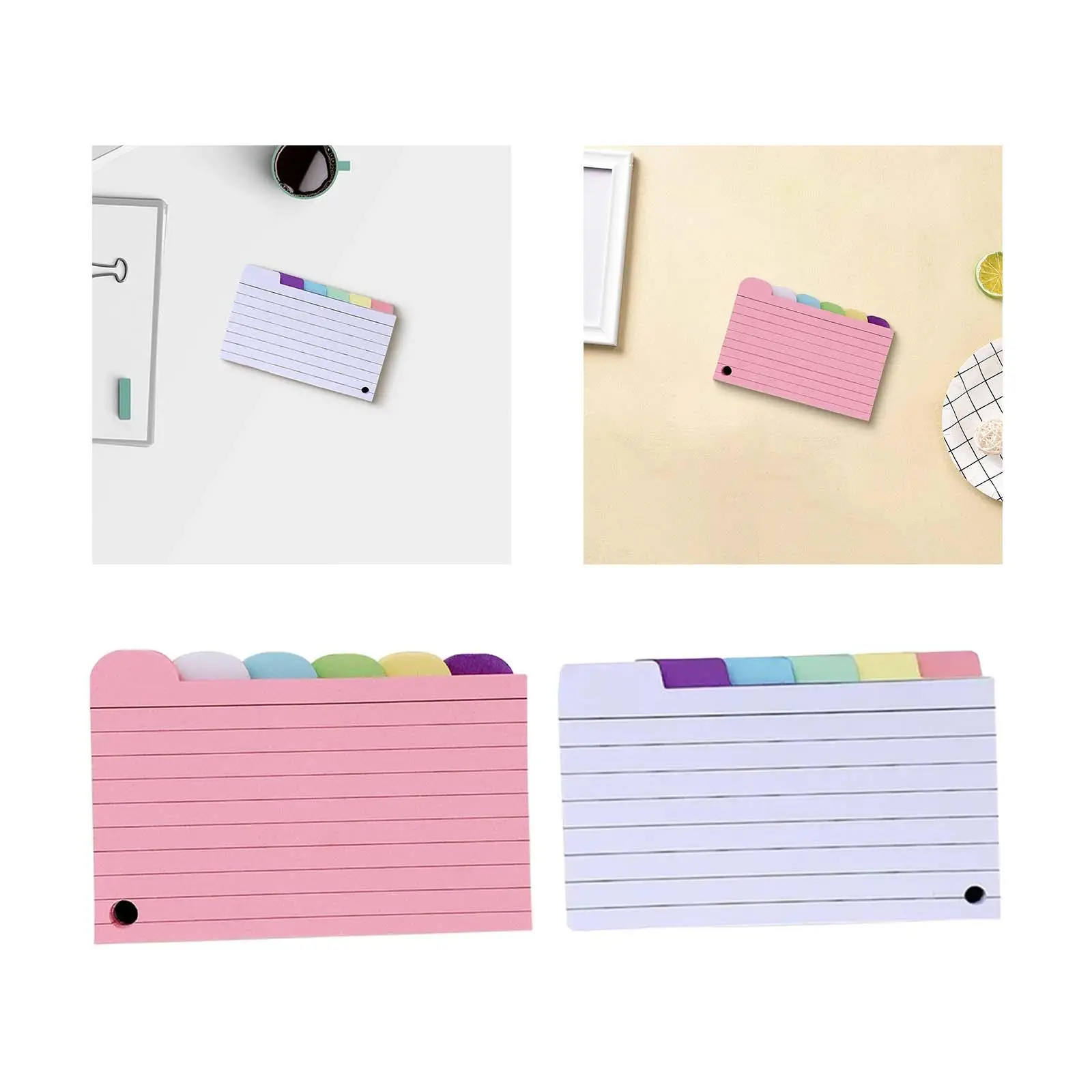 파일 교사 학습 노트용 인덱스 카드 분배기, 컬러 규칙 메모장 분배기 탭, 3x5 인덱스 카드, 150 개