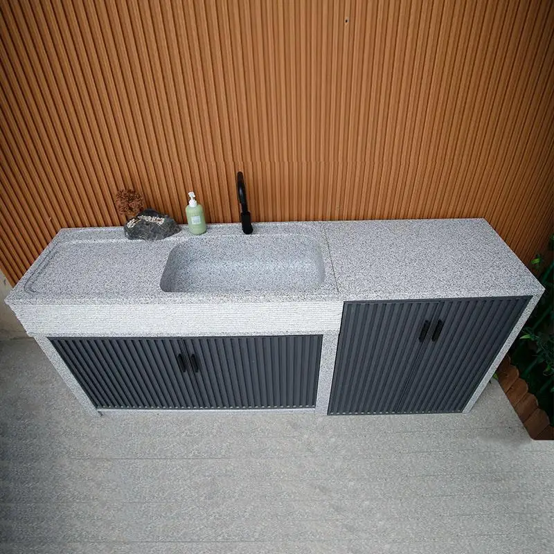 Outdoor Courtyard BBQ Marble Laundry Pool Natural Granite Integrated Console