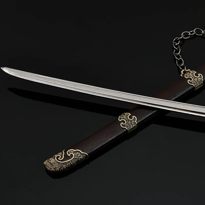 30 cm besticktes Frühlingsmesser, Waffe, Spielperipheriegeräte, Metall, ungeschnittene Samurai-Schwerter, Modellzubehör, Sammlerstück, Kunsthandwerk, Geschenke, Spielzeug