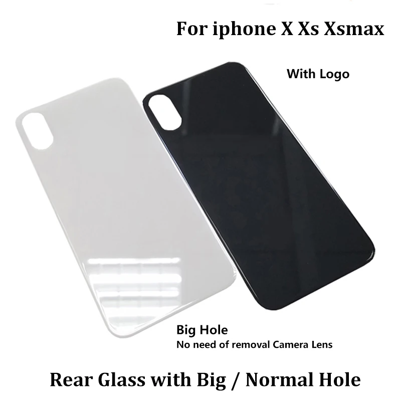 3Pcs Large Hole Rear Glass Battery Cover for iPhone 13 12 14 Mini 11 PRO MAX 8 PLUS, X, XR, XS, Xsmax, SE2 Repair High Quality