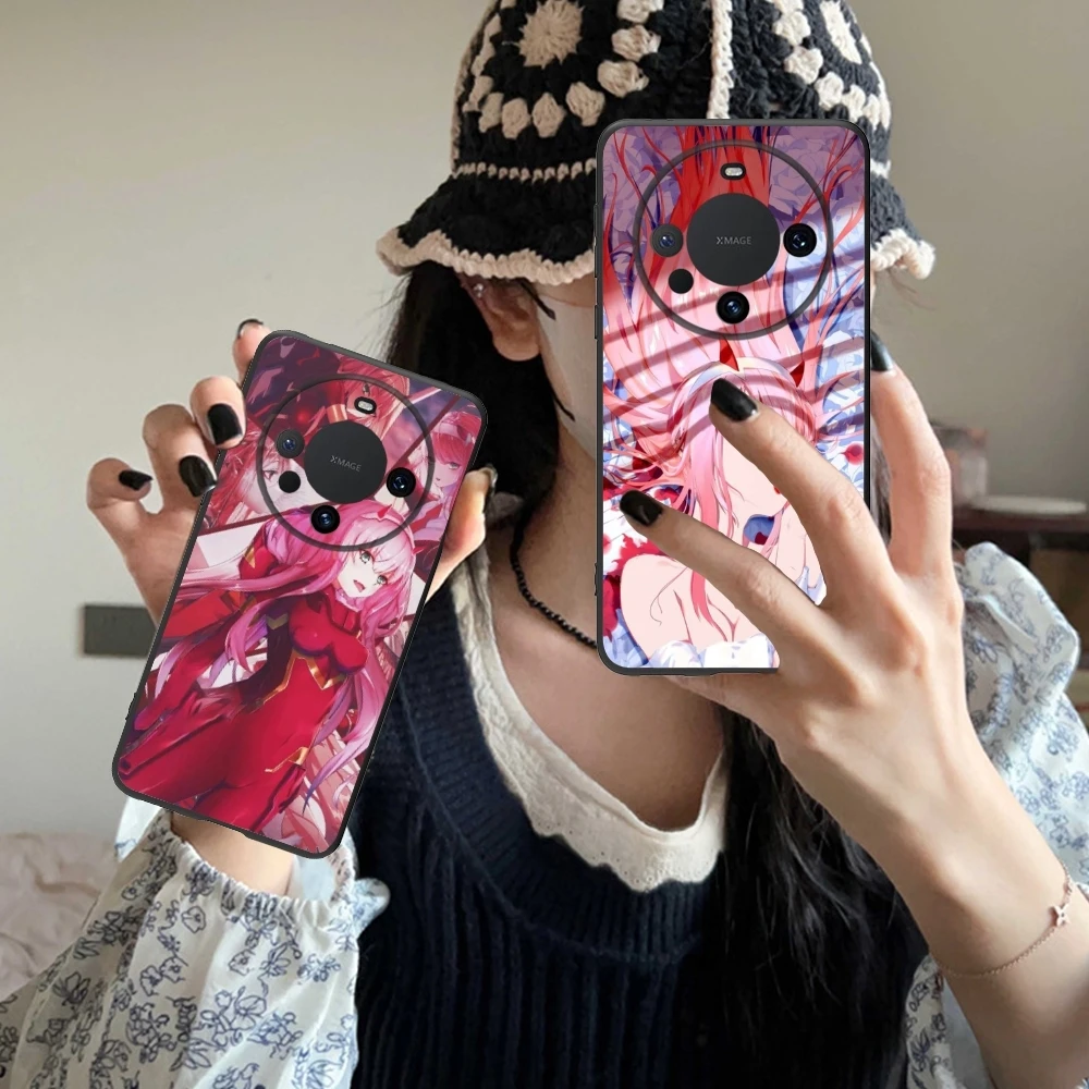 FranXX 002 Painting Mobile Cell Phone Case for Huawei Mate 60 50 40 30 20 10 Pro Plus Lite E 5G Black Soft Phone Cover Shell