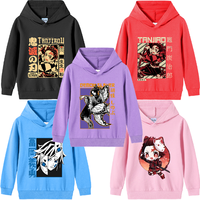 Demon Slayer Child Sportswear Baby Windproof Long Sleeve Hooded Hoodie Kamado Nezuko Sweatshirt Spring Autumn Outdoor Clothing