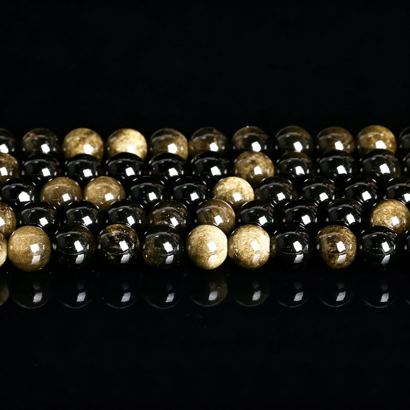 Natursteinperlen, goldener Obsidian, Achate, Jaspis, Amazonit, Jadeperlen für die Schmuckherstellung, DIY-Armband, Halskette, 4, 6, 8, 10, 12 mm