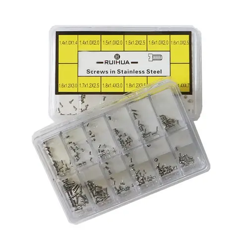 Adaptateur de fixation de mouvement de montre en acier, 12 tailles, pince de boîtier, vis de fixation, outil de réparation de montre, accessoire pour horloger, 240 pièces/ensemble