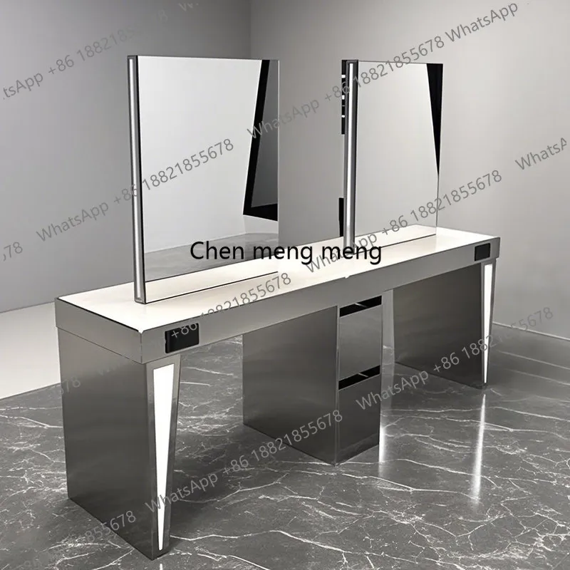 

Hair salon special high-end hair perm and dye fashion hair cut mirror table double-sided four-sided stainless steel