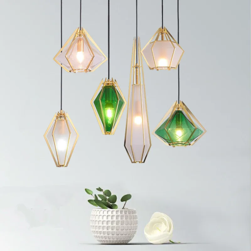 Home Decoration Kitchen Garden Retro Droplight Modern LED Glass Pendant Light Personal Designer Art Cafe Bar Lamps