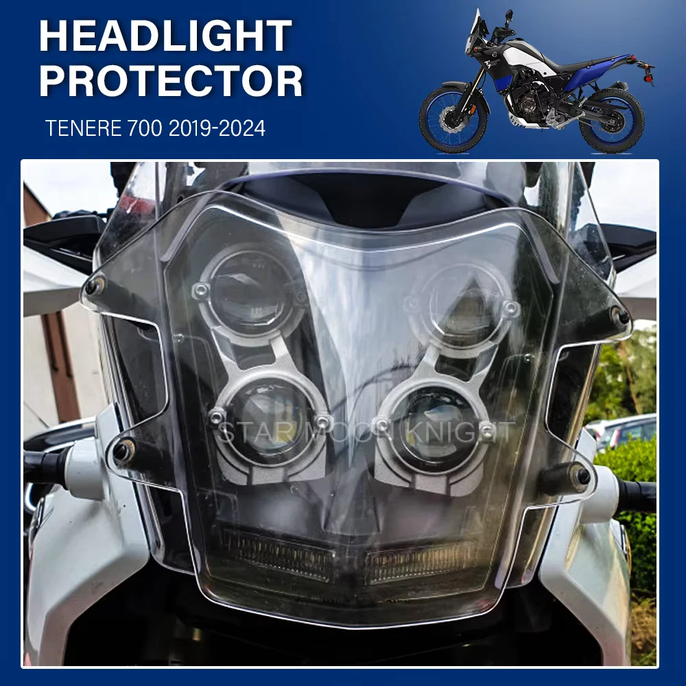 

Acrylic Headlight Protector For YAMAHA Tenere 700 Tenere700 2019-2024 Light Cover Protective Motorcycle Accessories