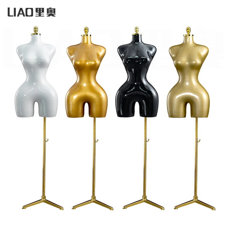 Gold BBL Woman Torso Mannequin Couture Big Hip Boobs Plastic Female Mainkin Half Body Model for Window Decor