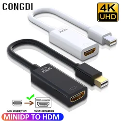 Adaptador compatible con DP a HDMI, convertidor de puerto Mini Displayport a HDMI, Cable compatible con 1080P, 4K, proyector de TV para PC, ordenador y MAC