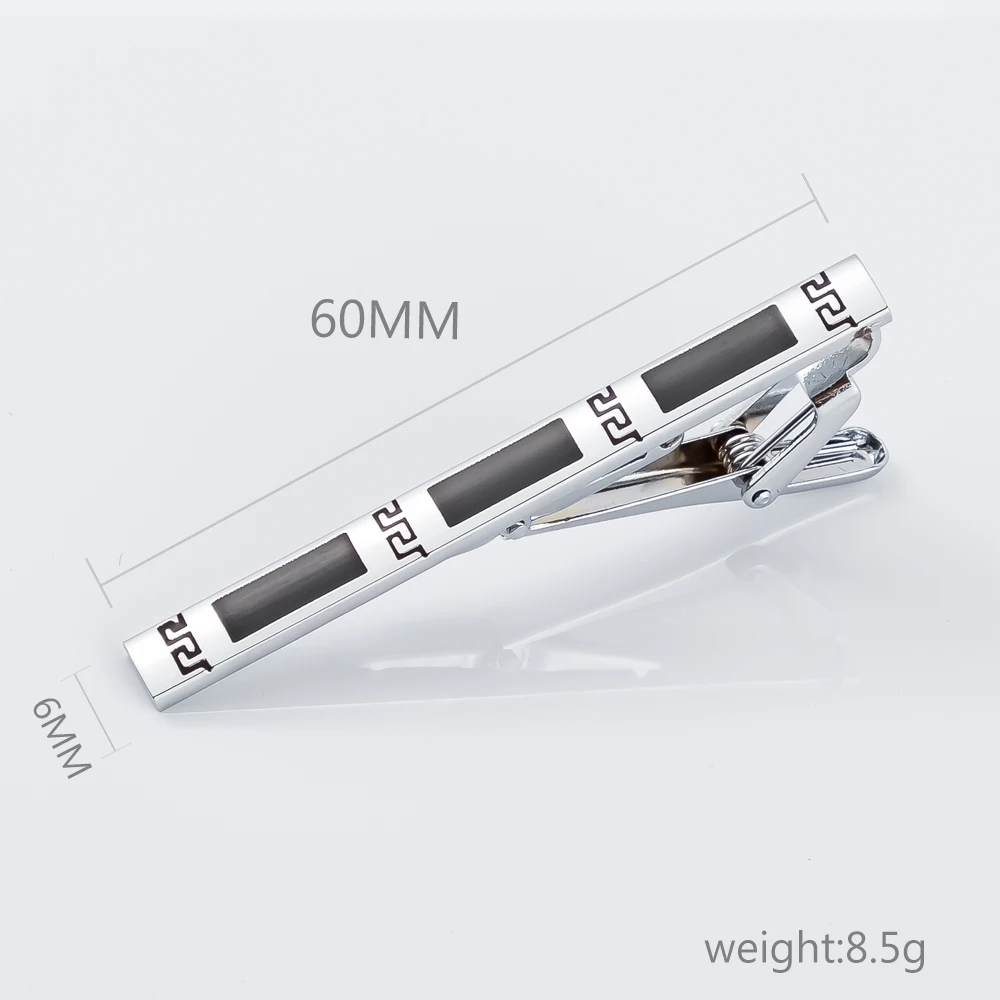 أزياء ربطة عنق معدنية كليب بسيط الأعمال الزفاف الأسود المينا رابطة عنق كليب للرجال التعادل بالجملة