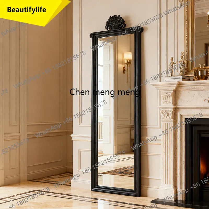 a17 French carved dressing mirror master design artistic full-length mirror clothing store bedroom floor mirror