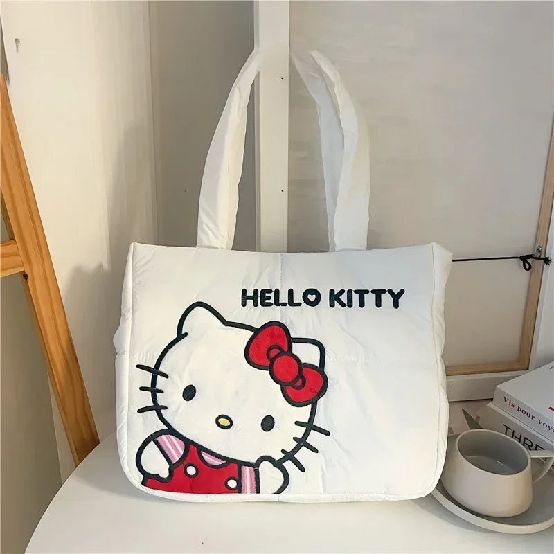 

New cartoon Sanrio shoulder bag, Kulomi, HelloKitty, Pacha dog book bag Cartoon girl large capacity commuter bag down cloth bag