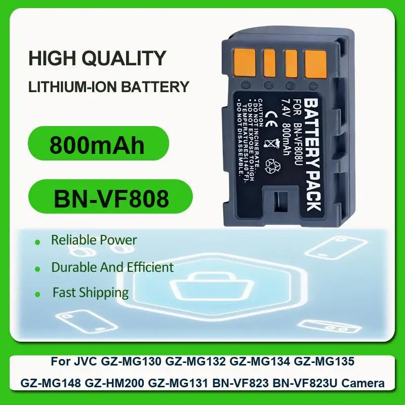 Battery For JVC GZ-MG130 GZ-MG132 GZ-MG134 GZ-MG135 GZ-MG148 GZ-HM200 GZ-MG131 BN-VF823 BN-VF823U Camera BN-VF707 Everio