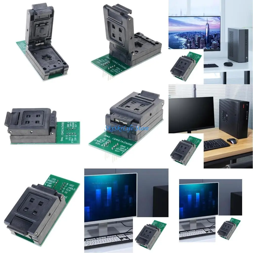 

E65E Efficient BGA24 to DIP8 Adapter for Flash Chip Operations Socket