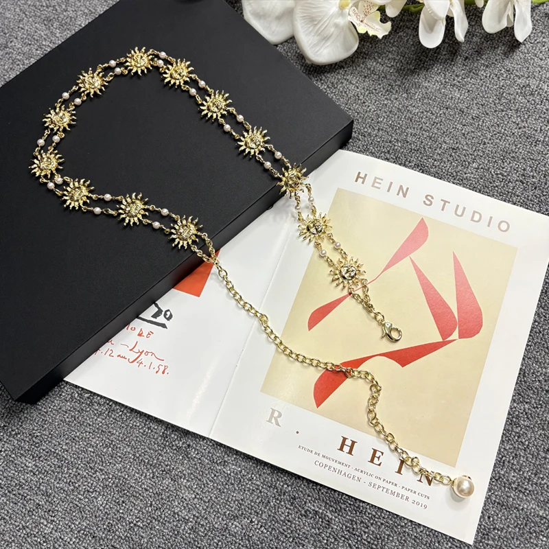 Golden Sun God Pearl Waist Chain Women\'s Dress Decoration Bright Gold Chain Waist Thin Belt