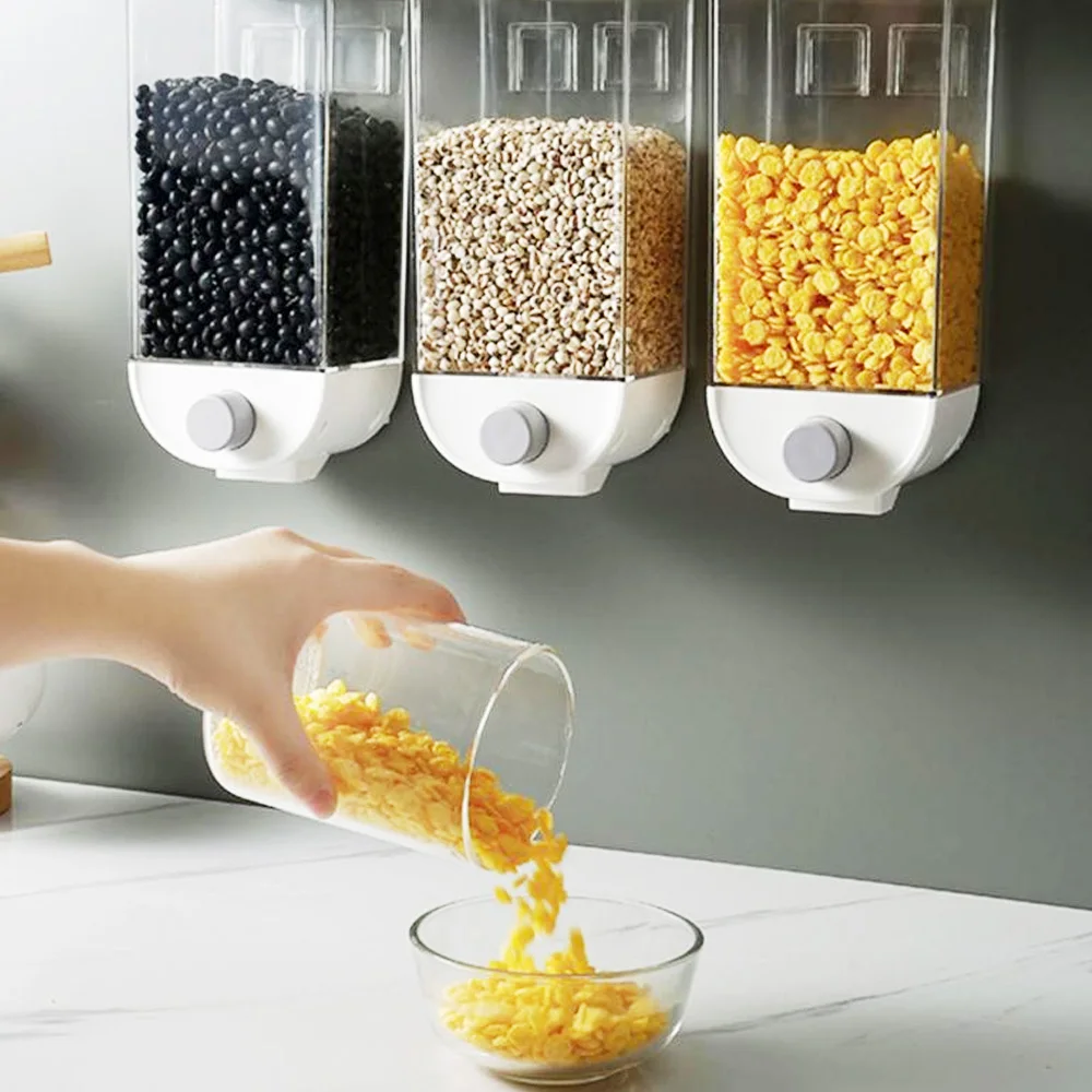 Food Dispenser Kitchen Organizer Organization Box Jars for Bulk Cereals Organizers Storage Plastic Storage Container Grain