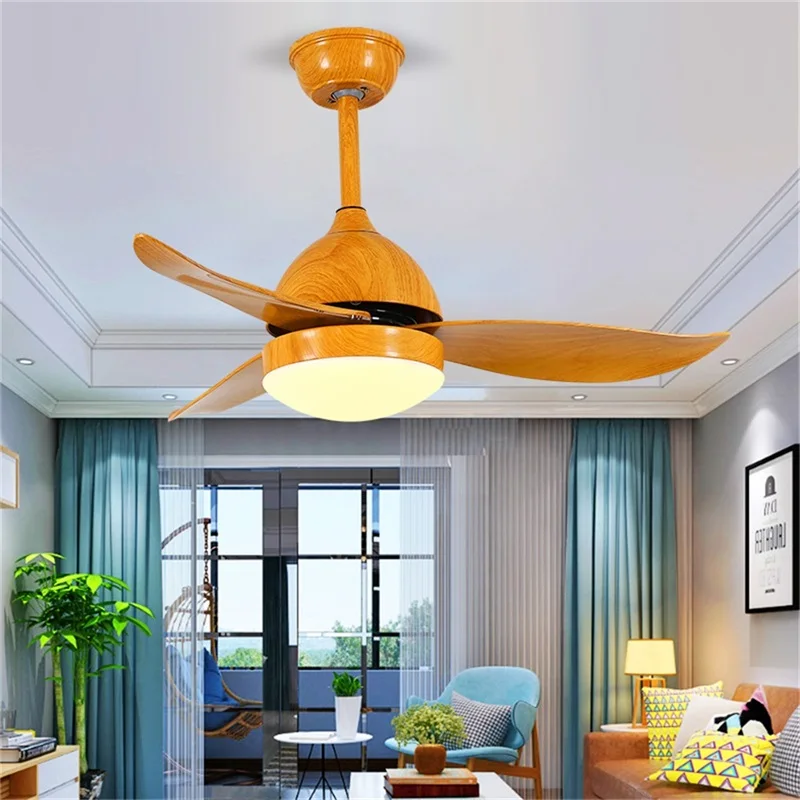 TYLA Simple Ceiling Fan with Light Remote Control Contemporary LED Lamp for Home Dining Room Bedroom