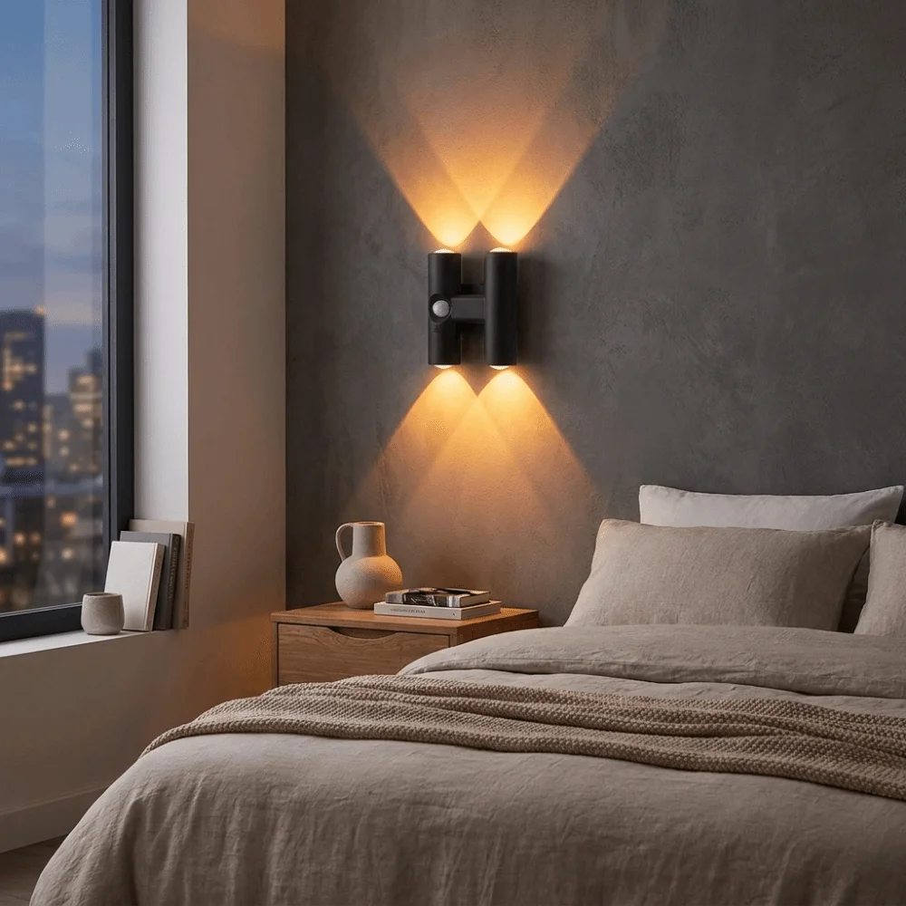Tri Color Light/RGB Motion Sensor Night Light Smart Sensing USB Charging Induction Wall Lamp No Drilling Required