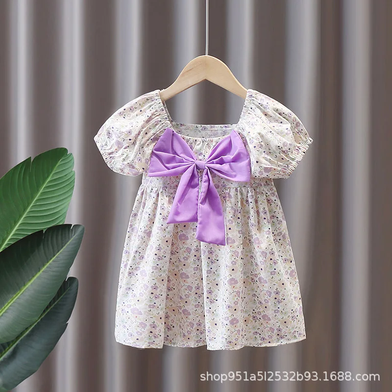 Girls' dresses new summer children's princess girls' short-sleeve short-sleeve skirts and floral dresses