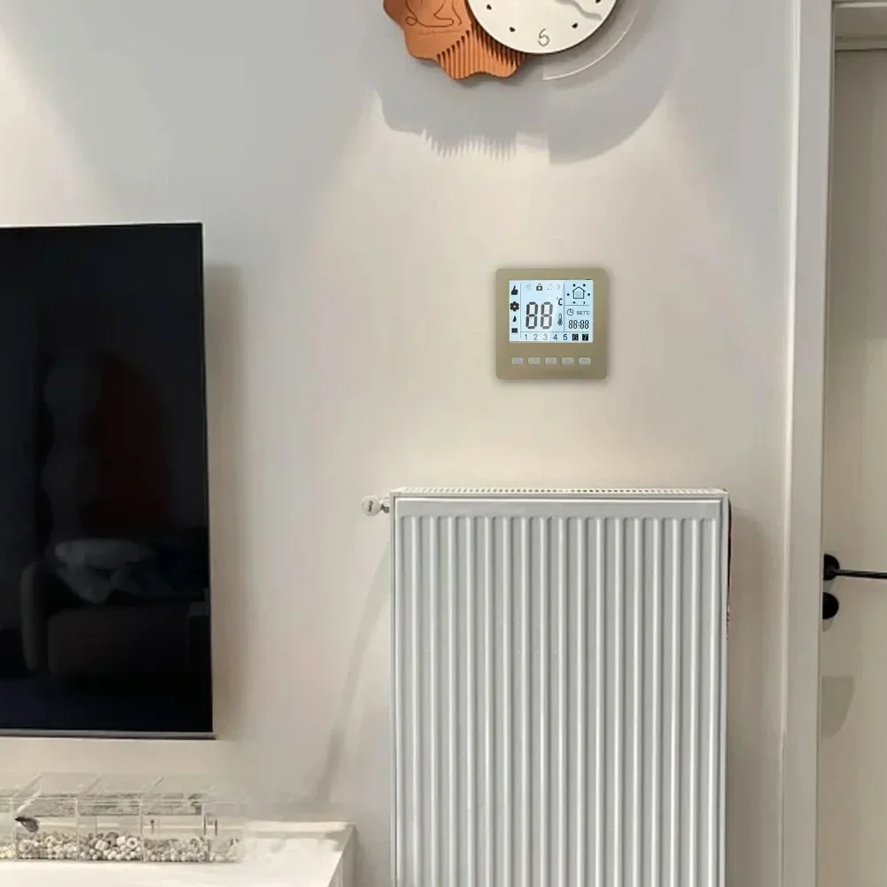 

Настенный цифровой термостат с замком от детей и программируемым таймером для энергосбережения и удобного контроля температуры