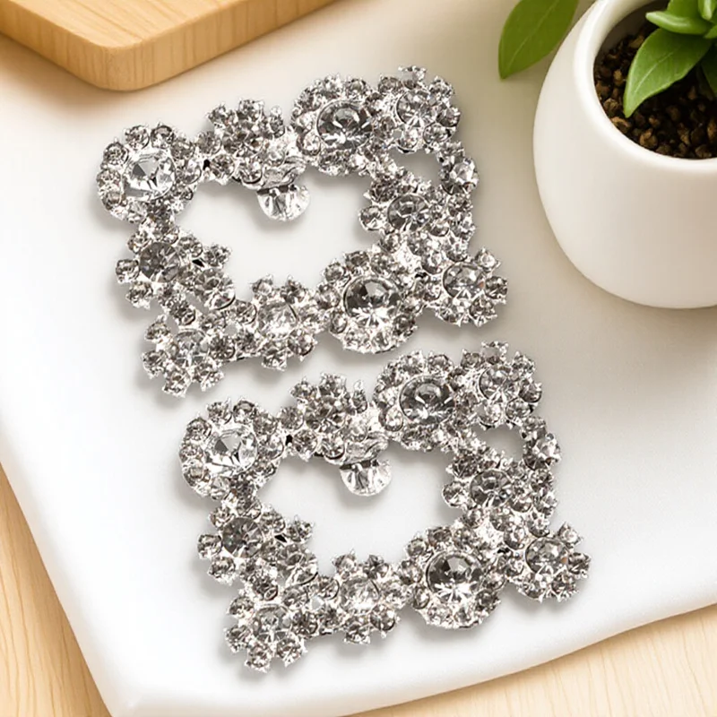 

1Pair Rhinestones Shoe Clips Elegant Decorative Buckle for Wedding Pumps Women Party Bridal Shoe Jewelry Accessories