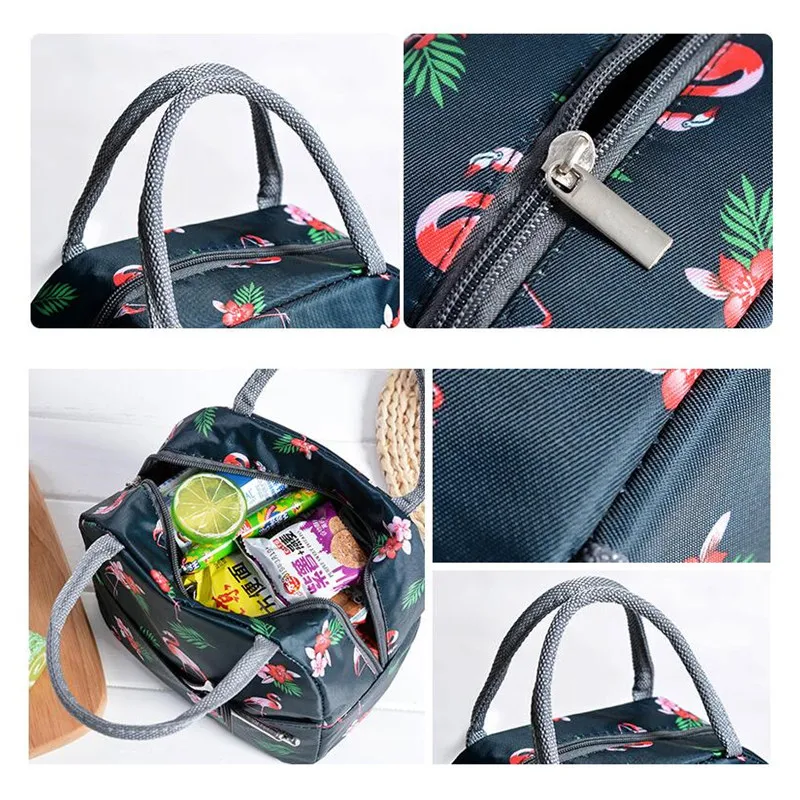 Cooler Bags Functional Pattern Cooler Lunch Box Insulated Bag Flamingo Lunch Bags Tote Food Picnic Bags Lunch Bags For Women