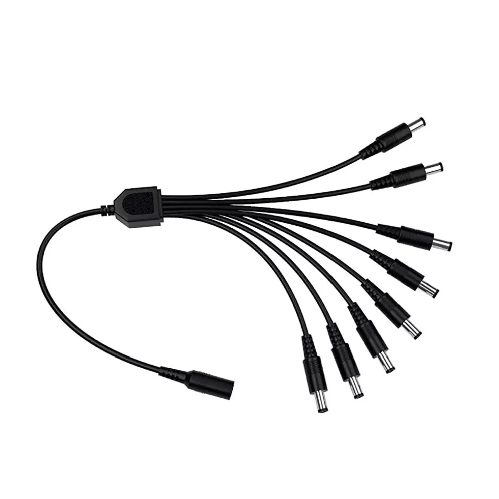 12V DC Power Supply 1 Female to 8 Male Way Splitter Plug Extension Cable Cord Connector 5.5mm*2.1mm For LED Strip Light