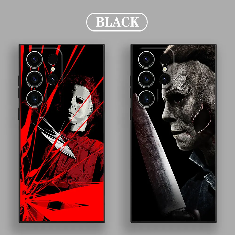 Michael-Myers Horror Halloween Phone Case For Samsung Galaxy S24 Ultra Cases S23 S21 S20 FE S22 9 Plus Note 20 10 Silicone Cover