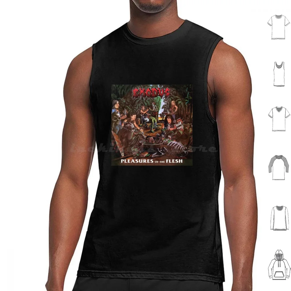 Exodus Pleasures Of The Flesh 2 Album Cover. Tank Tops Vest Sleeveless Exodus Band Lee Kreator Voivod Death Metal Heavy Metal