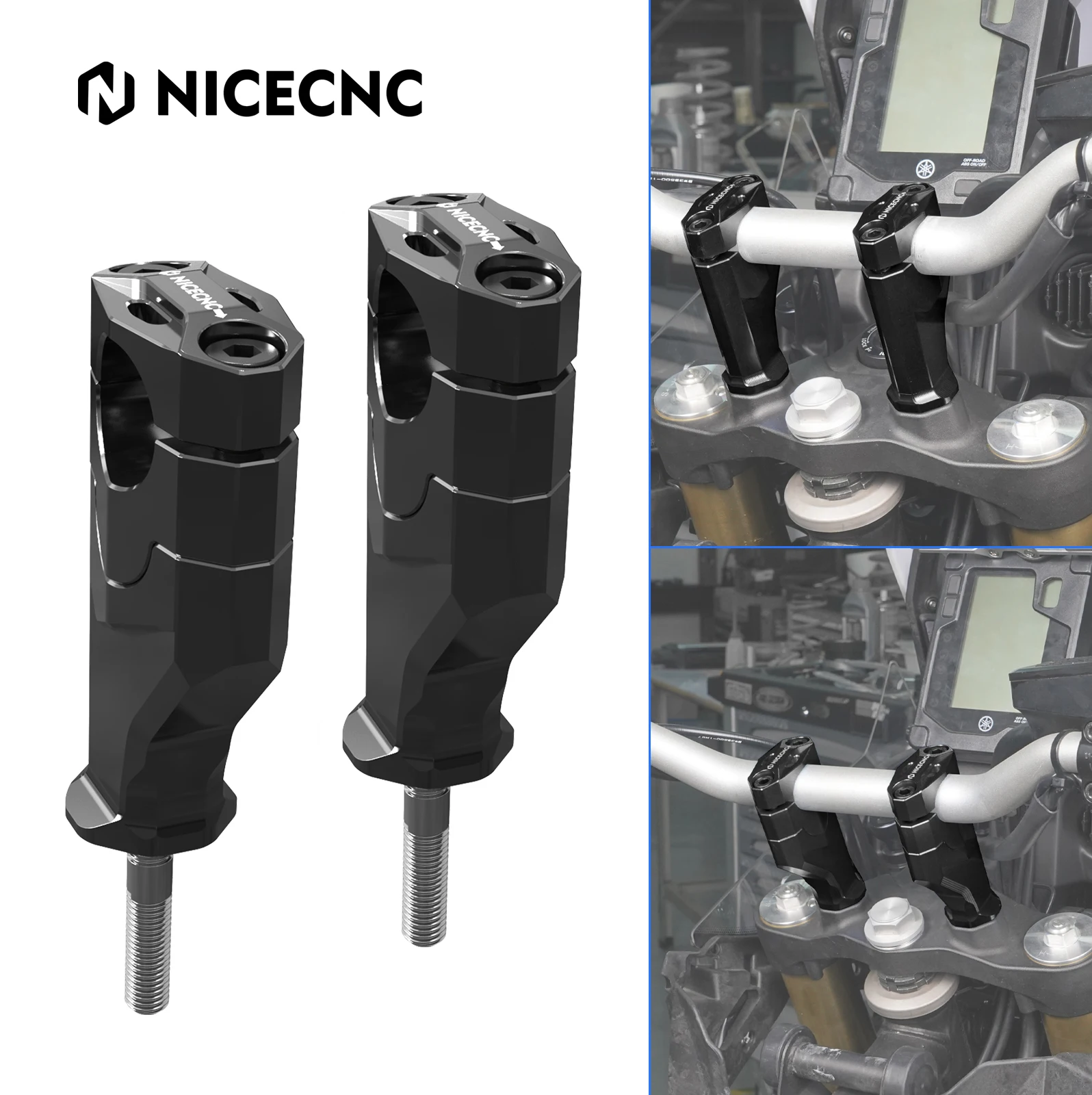 

20mm Rise Motorcycle Pullback Handlebar Risers for Yamaha Tenere 700/Rally Edition XTZ700 2019 2020 2021 2022 2023 2024