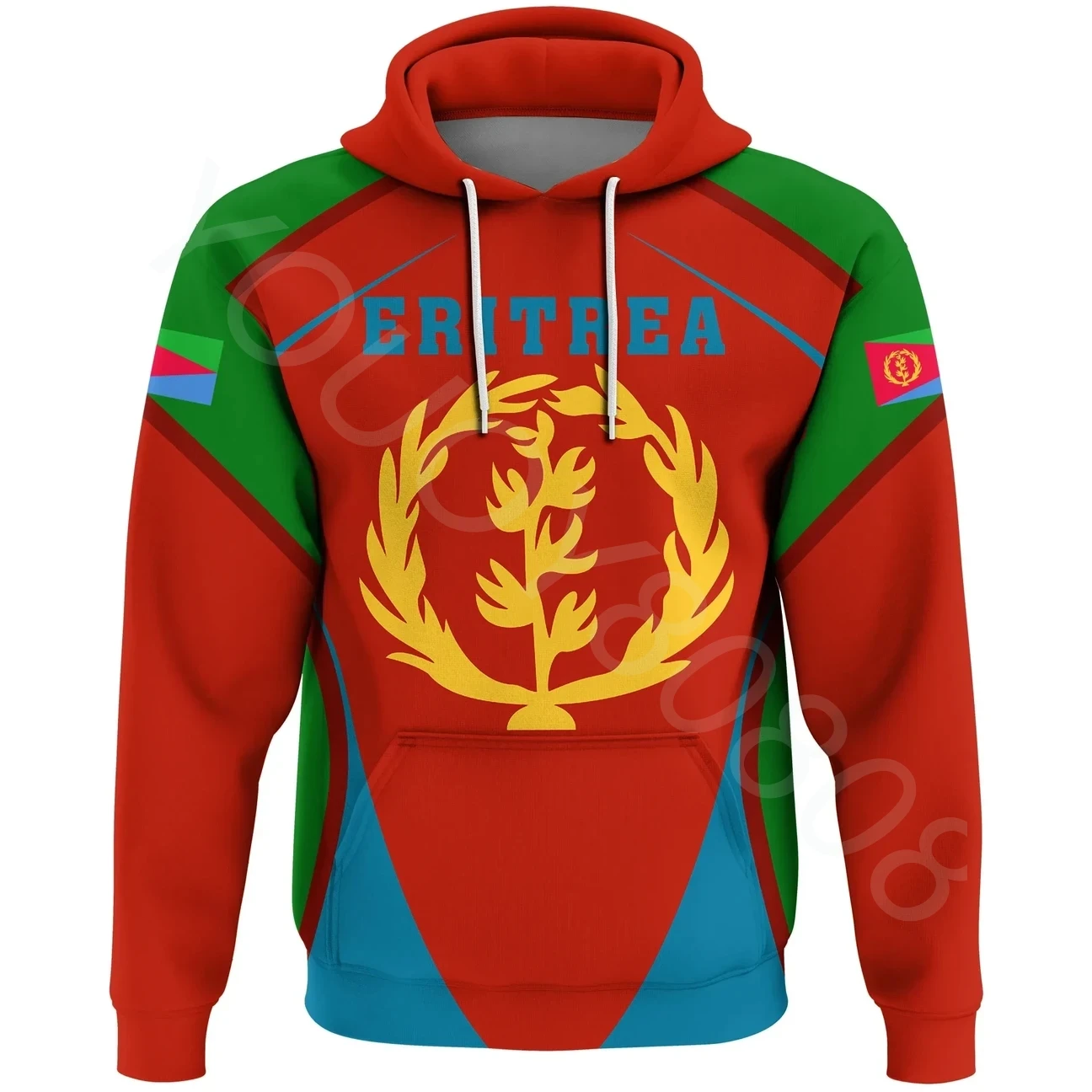 Men's Casual Hoodie Street Harajuku Print Sweatshirt African Zone Pullover Hoodie Special Sport Eritrean Zip Hoodie