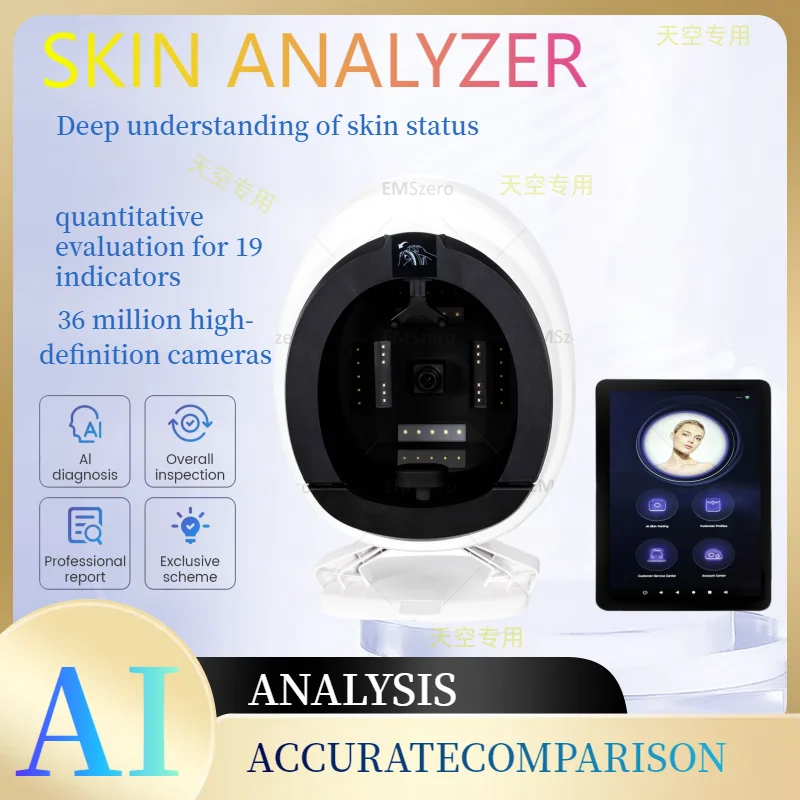 

Q1 3D Skin Scanner Care Facial Analyzer Monitoring Machine Magic Mirror Portable Test English Detector Facial Camera Test Analys