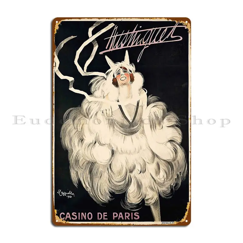 Mistinguett Casino De París cartel publicitario Vintage placas De letrero De Metal diseño De decoración De pared personalizar cartel De estaño para garaje