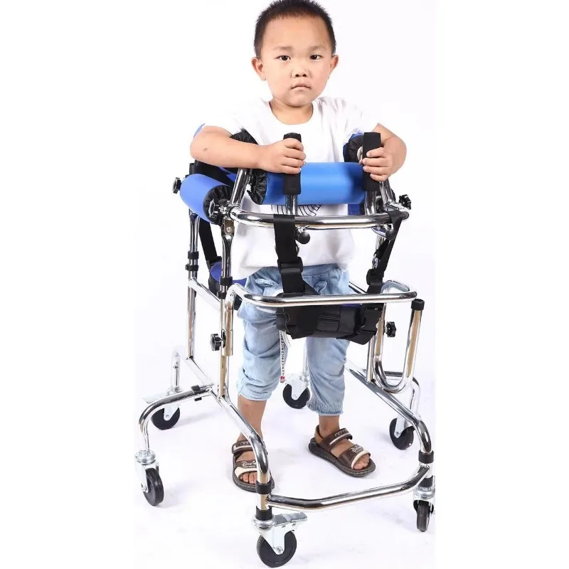 Robust Stainless Steel Junior Walker Height and Width Adjustable Children 4-leg Walker Cerebral Palsy Standing